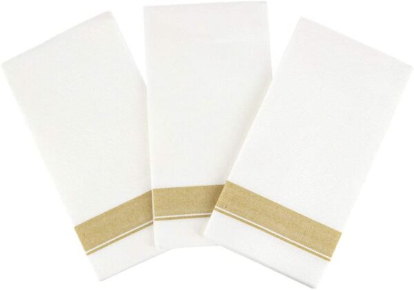 Paper Dinner Napkins | Gold Border | 50 Pcs - Image 2