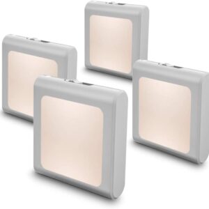 MAZ-TEK Plug in Dimmable Led Night Light with Auto Dusk to Dawn Sensor, Soft Warm White Nightlights for Hallway,Bedroom