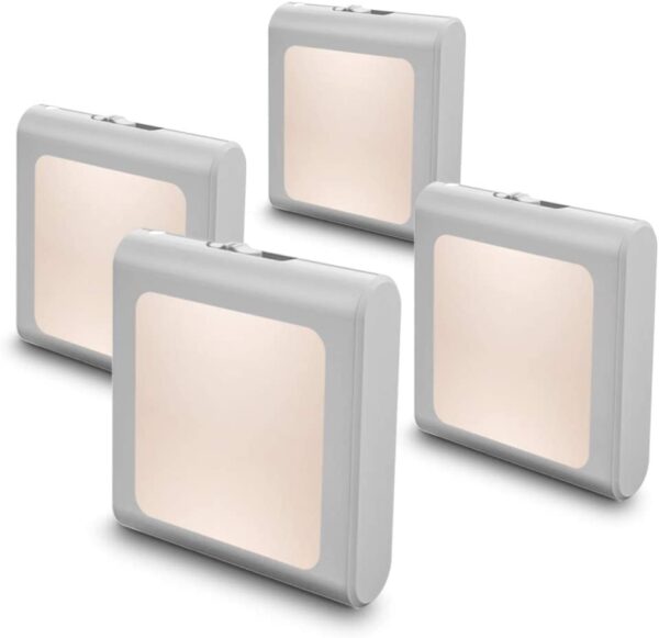 MAZ-TEK Plug in Dimmable Led Night Light with Auto Dusk to Dawn Sensor, Soft Warm White Nightlights for Hallway,Bedroom