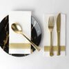 Paper Dinner Napkins | Gold Border | 50 Pcs - Image 4