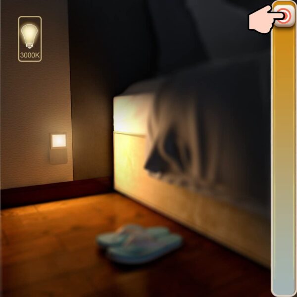 MAZ-TEK Plug in Dimmable Led Night Light with Auto Dusk to Dawn Sensor, Soft Warm White Nightlights for Hallway,Bedroom - Image 3