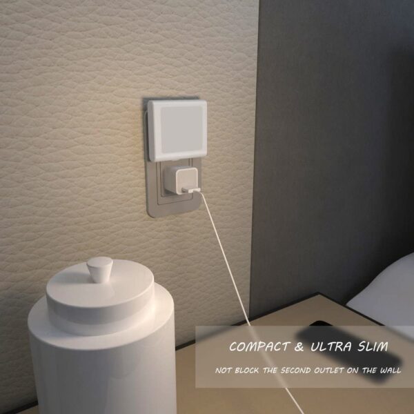 MAZ-TEK Plug in Dimmable Led Night Light with Auto Dusk to Dawn Sensor, Soft Warm White Nightlights for Hallway,Bedroom - Image 5