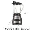 Hamilton Beach Power Elite Wave Action Blender-for Shakes and Smoothies, Puree, Crush Ice, 40 Oz Glass Jar - Image 2
