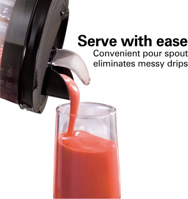 Hamilton Beach Power Elite Wave Action Blender-for Shakes and Smoothies, Puree, Crush Ice, 40 Oz Glass Jar - Image 4