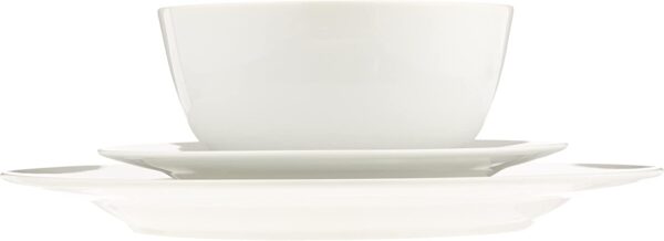 Basics 18-Piece Kitchen Dinnerware Set, Plates, Dishes, Bowls, Service for 6 - White - Image 3
