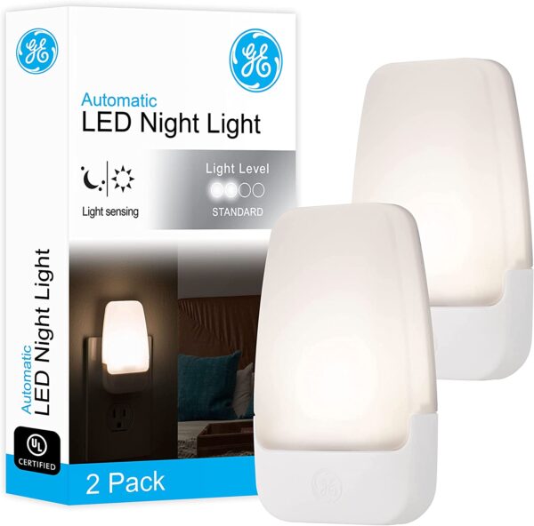 GE LED Night Light, Plug-in, Dusk to Dawn Sensor, Warm White, UL-Certified