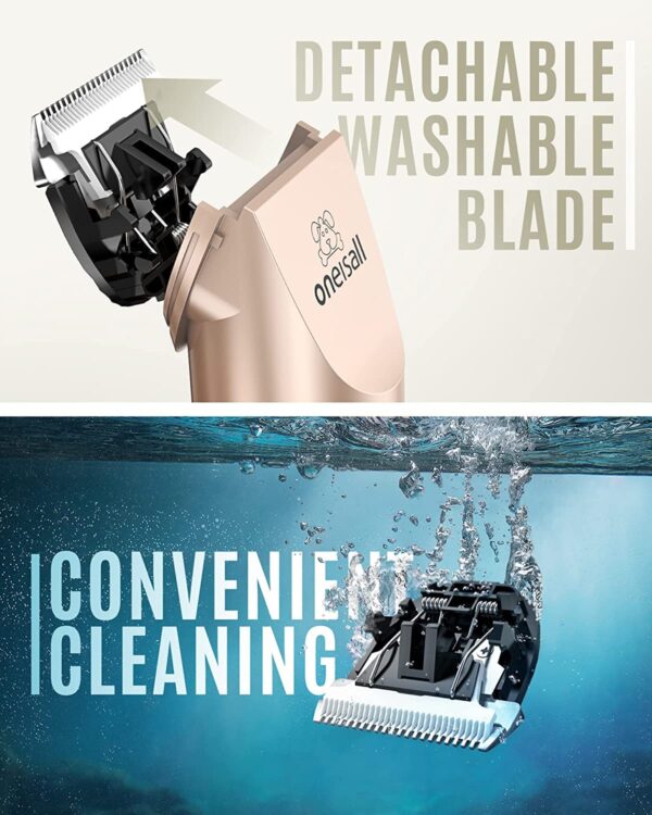 oneisall Dog Shaver Clippers Low Noise Rechargeable Cordless Electric Quiet Hair Clippers - Image 2