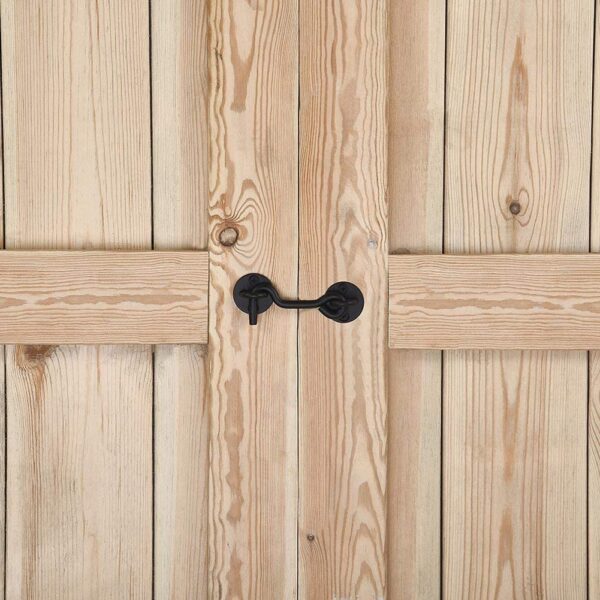Raswik 4 Privacy Hook and Eye Latch Easy Lock for Barn Door, Black - Image 3