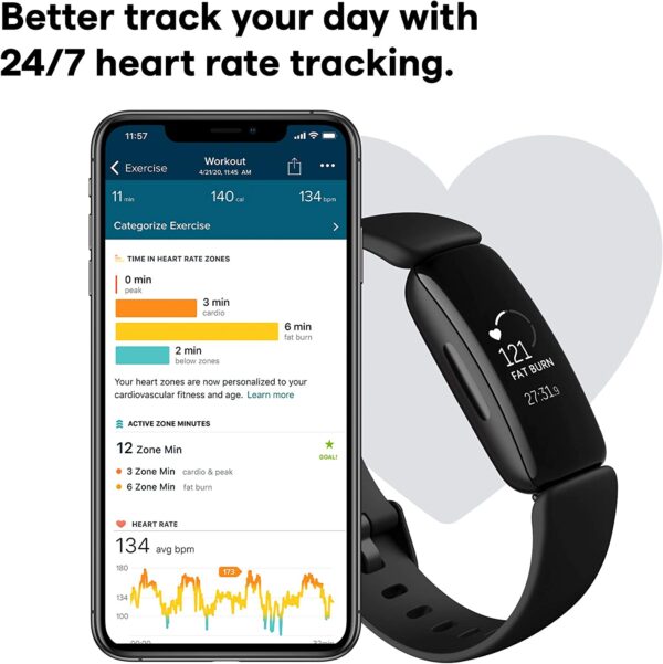 Fitbit Inspire 2 Health & Fitness Tracker with a Free 1-Year Fitbit Premium Trial, 24/7 Heart Rate - Image 4