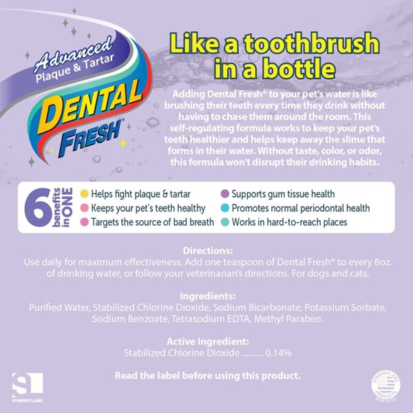 Dental Fresh Advanced Plaque and Tartar Water Additive, Dog Teeth Cleaning Formula - Image 4