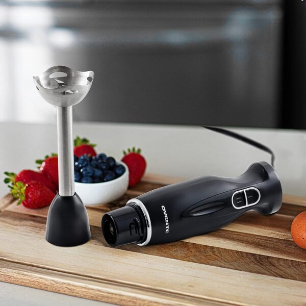 Ovente Electric Immersion Hand Blender 300 Watt 2 Mixing Speed with Stainless Steel Blades - Image 4