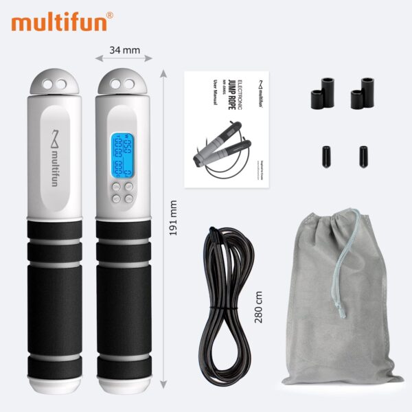 Jump Rope, multifun Speed Skipping Rope with Calorie Counter, Adjustable Digital Counting Jump Rope with Ball Bearings and Alarm Reminder for Fitness - Image 2