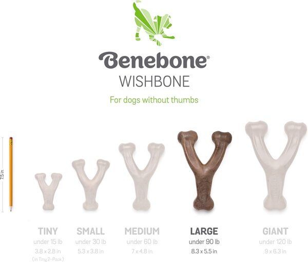 Benebone Wishbone Durable Dog Chew Toy for Aggressive Chewers, Real Bacon - Image 5