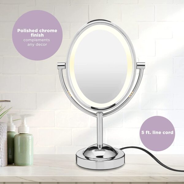 Conair Reflections Double-Sided LED Lighted Vanity Makeup Mirror - Image 4
