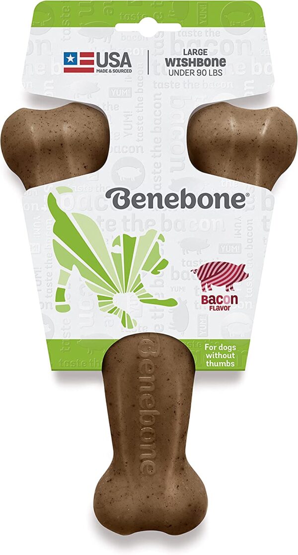 Benebone Wishbone Durable Dog Chew Toy for Aggressive Chewers, Real Bacon - Image 4