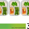PrepNaturals Glass Meal Prep Containers 3 Compartment - Bento Box Containers Glass Food Storage Containers with Lids - Image 2