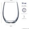 Luminarc Perfection Stem less Wine Glass (Set of 12) - Image 2