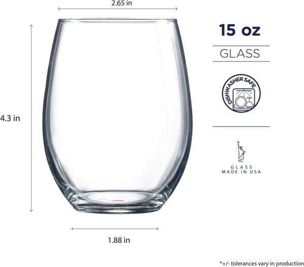 Luminarc Perfection Stem less Wine Glass (Set of 12) - Image 2