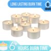 Stonebriar 100 Pack Unscented Tea Light Candles with 6 Hour Extended Burn - Image 5