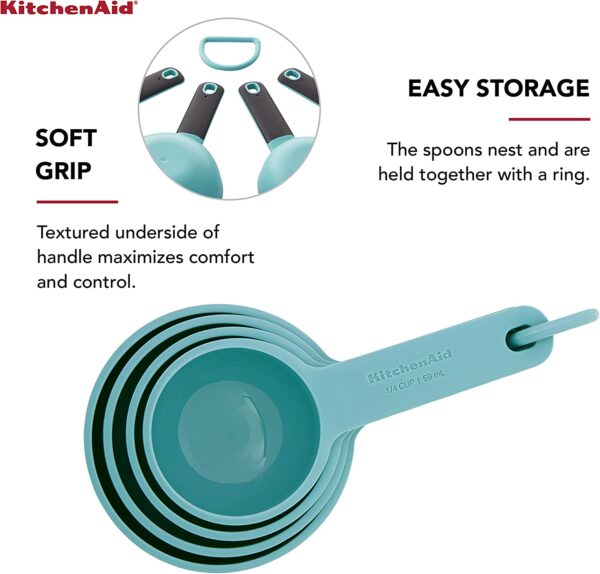 Kitchen Aid Measuring Cups, Set Of 4, Aqua Sky - Image 5
