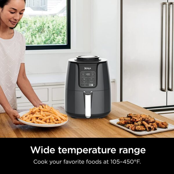 Ninja AF101 Air Fryer that Crisps, Roasts, Reheats, & Dehydrates, for Quick, Easy Meals, 4 Quart Capacity, Black/Grey - Image 3