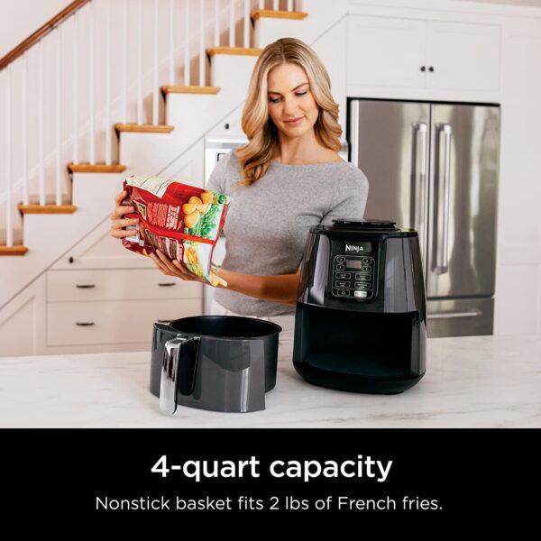 Ninja AF101 Air Fryer that Crisps, Roasts, Reheats, & Dehydrates, for Quick, Easy Meals, 4 Quart Capacity, Black/Grey - Image 4