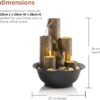Alpine Corporation Tiered Column Tabletop Fountain with 3 Candles, Mini Waterfall for Indoor Spaces - Image 5
