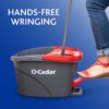 O-Cedar Microfiber Spin Mop, Bucket Floor Cleaning System, Red, Gray - Image 3