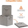 Basics Collapsible Fabric Storage Cubes Organizer with Handles, 10.5"x10.5"x11", Grey - Pack of 6 - Image 2