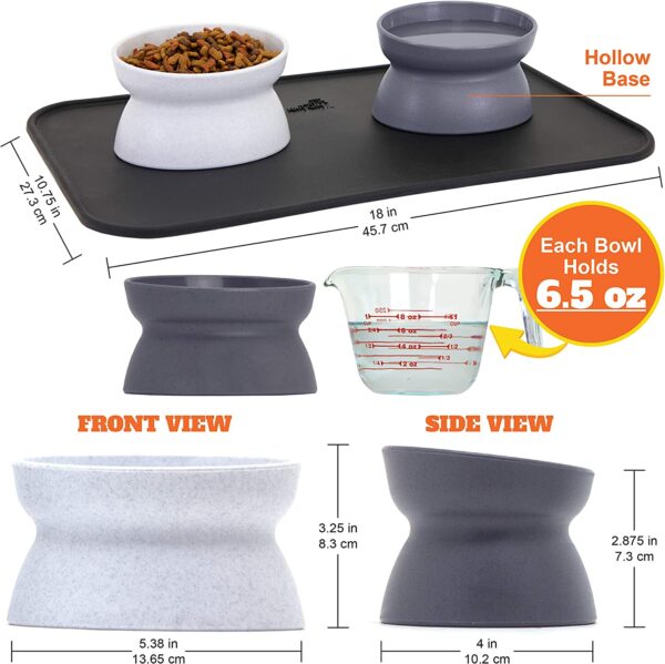 Kitty City Raised Cat Food Bowl Collection Stress Free Pet Feeder & Water - Image 3