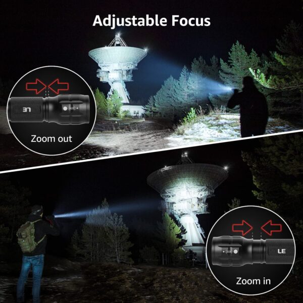 LE LED Flashlights LE1000 High Lumens, Bright Small Flashlight, Zoomable, Waterproof, Adjustable Brightness Flash Light for Outdoor - Image 7