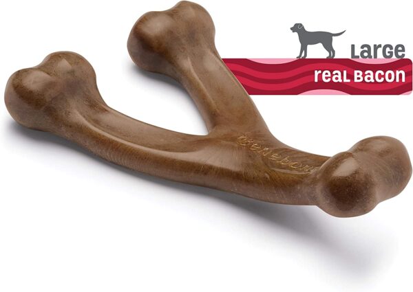 Benebone Wishbone Durable Dog Chew Toy for Aggressive Chewers, Real Bacon - Image 2