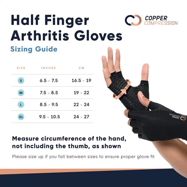 Copper Compression Arthritis Gloves - Best Copper Infused Fingerless Glove for Carpal Tunnel - Image 5