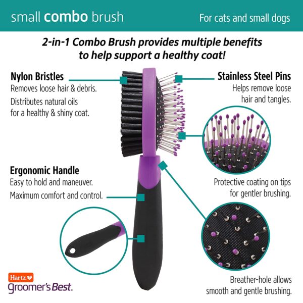 Groomer's Best Small Combo Brush for Cats and Small Dogs - Image 2