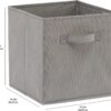 Basics Collapsible Fabric Storage Cubes Organizer with Handles, 10.5"x10.5"x11", Grey - Pack of 6 - Image 3