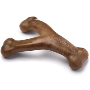Benebone Wishbone Durable Dog Chew Toy for Aggressive Chewers, Real Bacon