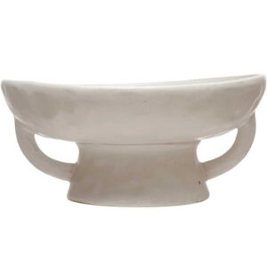 Creative Co-Op Stoneware Bowl Reactive Glaze, White Décor