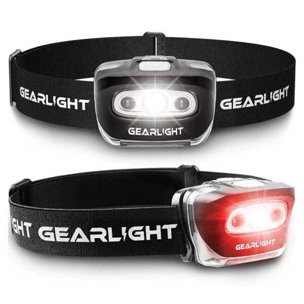 GearLight LED Head Lamp - Pack of 2 Outdoor Flashlight Headlamps