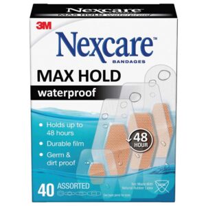 Nexcare Max Hold Waterproof Bandages, Contours To Hard-To-Fit Places