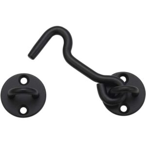 Raswik 4 Privacy Hook and Eye Latch Easy Lock for Barn Door, Black