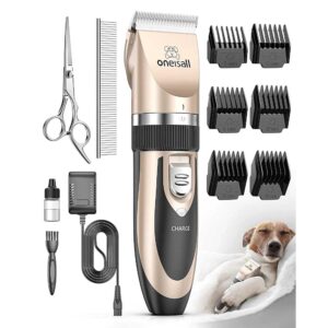 oneisall Dog Shaver Clippers Low Noise Rechargeable Cordless Electric Quiet Hair Clippers